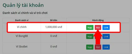 Click Rút tại ví chính